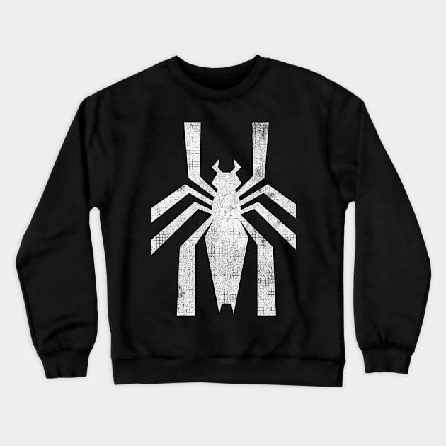 Distressed White Silhouette Spider Crewneck Sweatshirt by vanzone